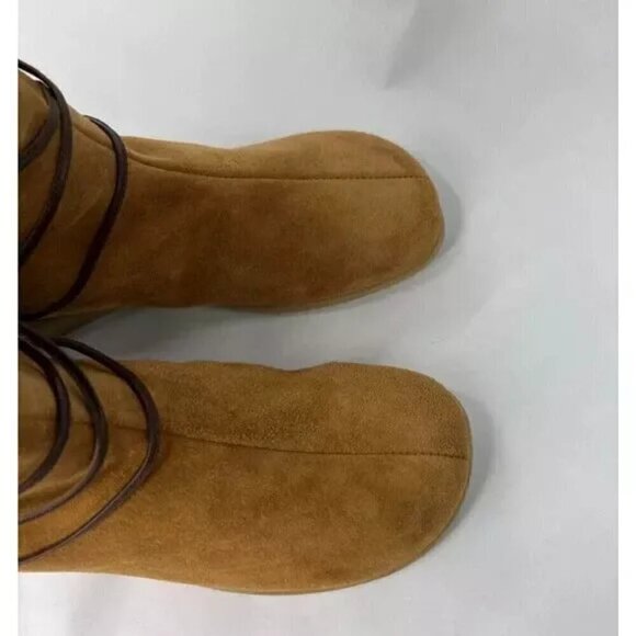 NWT SANTANA Canada Womens 6M Mid Calf Chestnut Brown Suede Boots Lace Waterproof - Picture 5 of 11